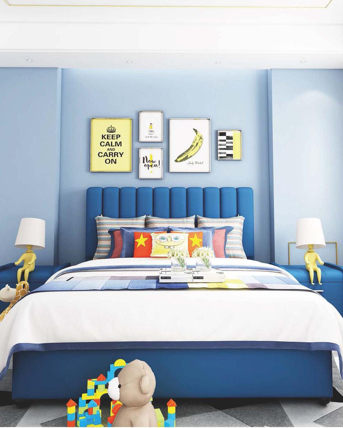 HB Rooms Stripe Bed (#816) - Kids Haven HB Rooms Stripe Bed (#816) - Kids Haven