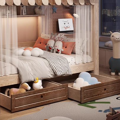 Nukhome Little Rabbit House Underbed Storage and Cushion Options