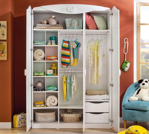 Cilek Baby Cotton Sl 3 Doors Wardrobe - Kids Haven Cilek Baby Cotton Sl 3 Doors Wardrobe - Kids Haven
