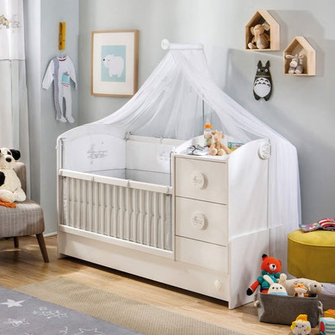 Cilek Baby Cotton St Convertible Baby Bed (75X160 Cm)