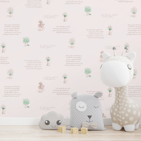 Pastel Plant and Script Wallpaper (Galaxy 7821-1J) Pastel Plant and Script Wallpaper (Galaxy 7821-1J)