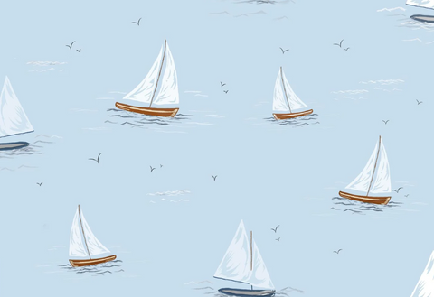 Boat in Blue Sea Wallpaper (V-Concept 7950-1J) Boat in Blue Sea Wallpaper (V-Concept 7950-1J)