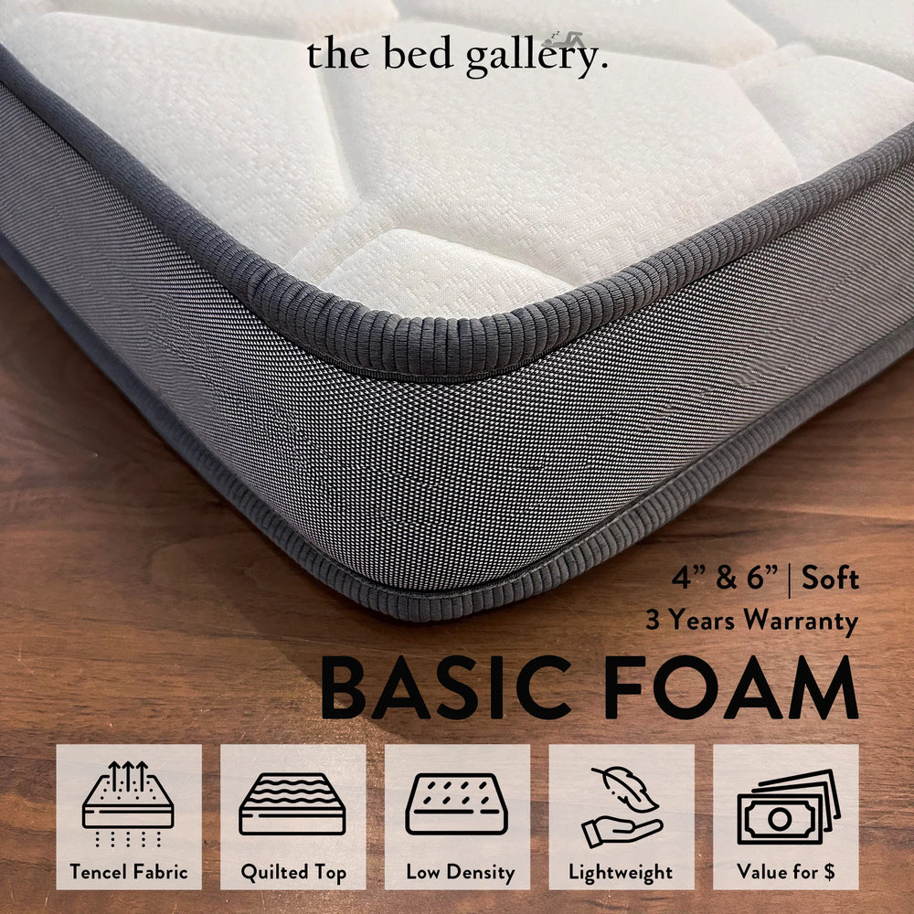 The Bed Gallery 4" or 6" Foam Mattress (Various Sizes)