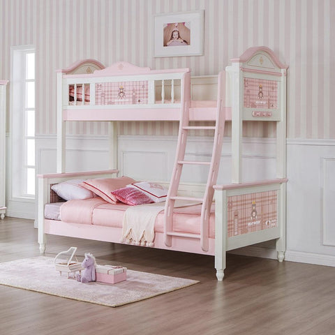 Sampo British Style Bunk Bed w Mounted Ladder - Kids Haven Sampo British Style Bunk Bed w Mounted Ladder - Kids Haven