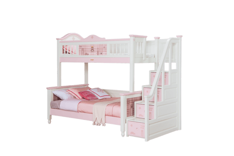 Sampo British Style Bunk Bed w Staircase - Kids Haven Sampo British Style Bunk Bed w Staircase - Kids Haven