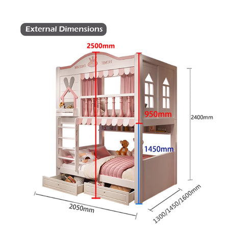 Nukhome Little Rabbit Full Height Bunk Bed (Customizable) Nukhome Little Rabbit Full Height Bunk Bed (Customizable)