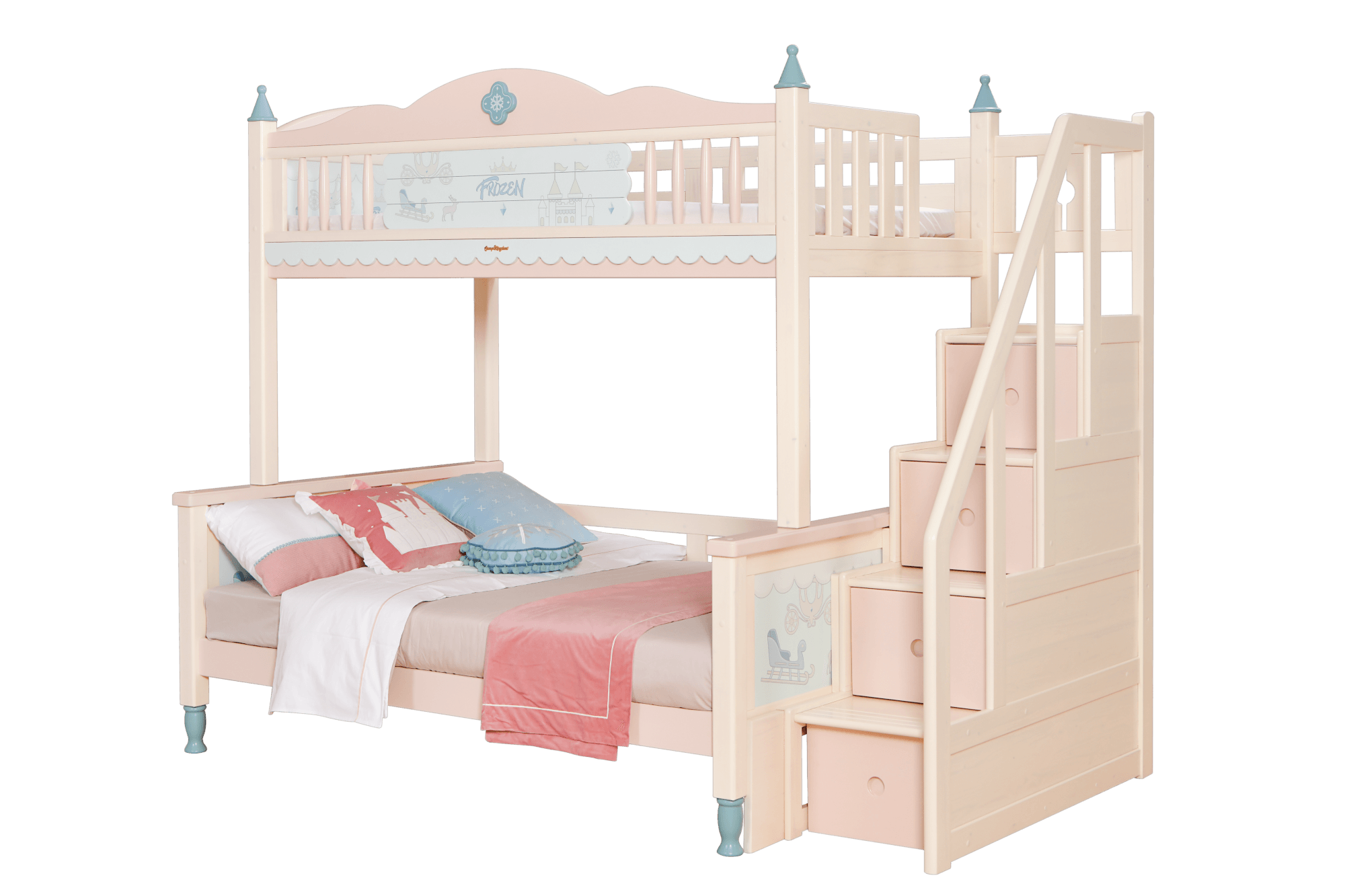Sampo Frozen Bunk Bed w Staircase - Kids Haven