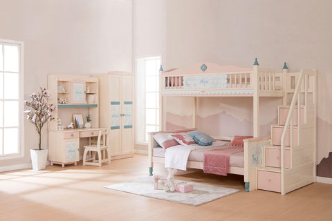 Sampo Frozen Bunk Bed w Staircase - Kids Haven Sampo Frozen Bunk Bed w Staircase - Kids Haven