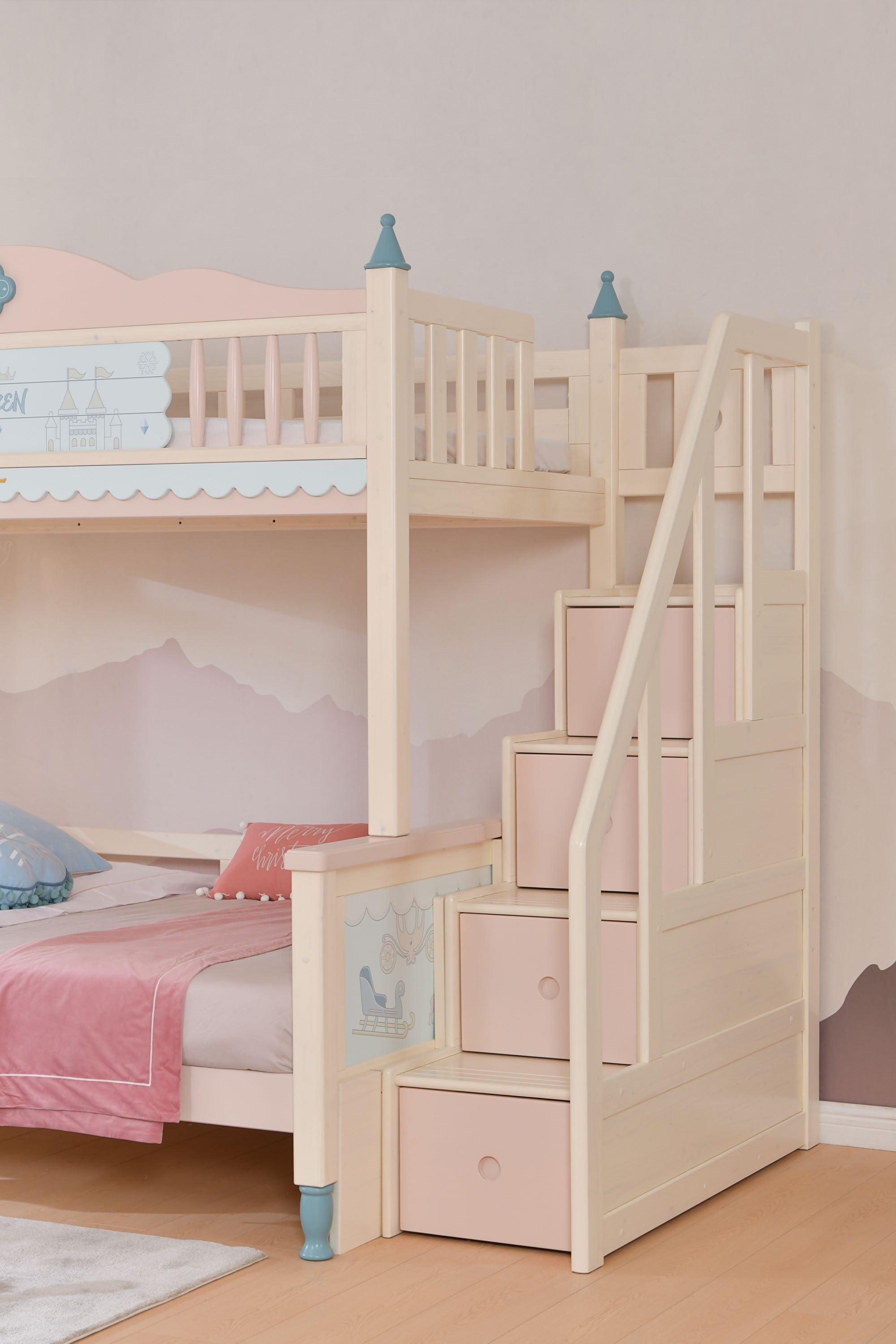 Sampo Frozen Bunk Bed w Staircase - Kids Haven Sampo Frozen Bunk Bed w Staircase - Kids Haven