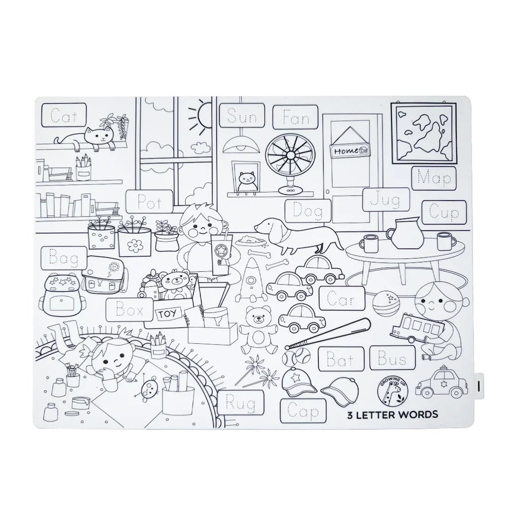 FIJN x Growing Up™ Educational Silicone Colouring Mat with Removable Markers