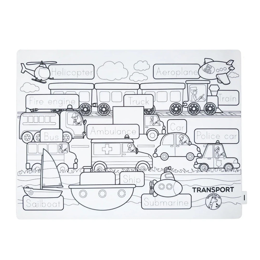 FIJN x Growing Up™ Educational Silicone Colouring Mat with Removable Markers