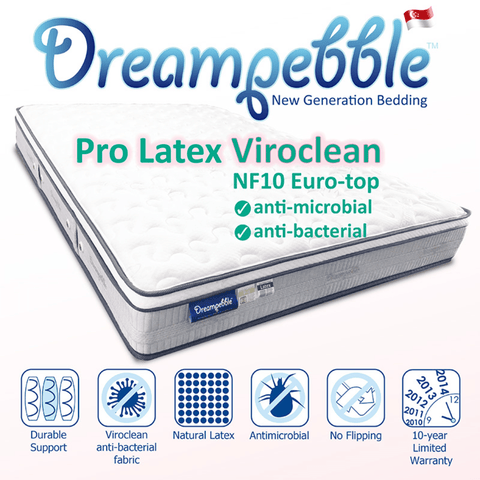 Dreampebble 10" Pro Latex Viroclean Pocketed Spring Mattress - Kids Haven Dreampebble 10" Pro Latex Viroclean Pocketed Spring Mattress - Kids Haven