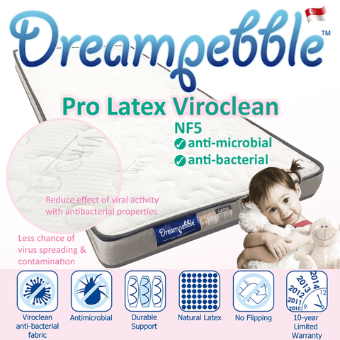 Dreampebble 10" Pro Latex Viroclean Pocketed Spring Mattress - Kids Haven Dreampebble 10" Pro Latex Viroclean Pocketed Spring Mattress - Kids Haven