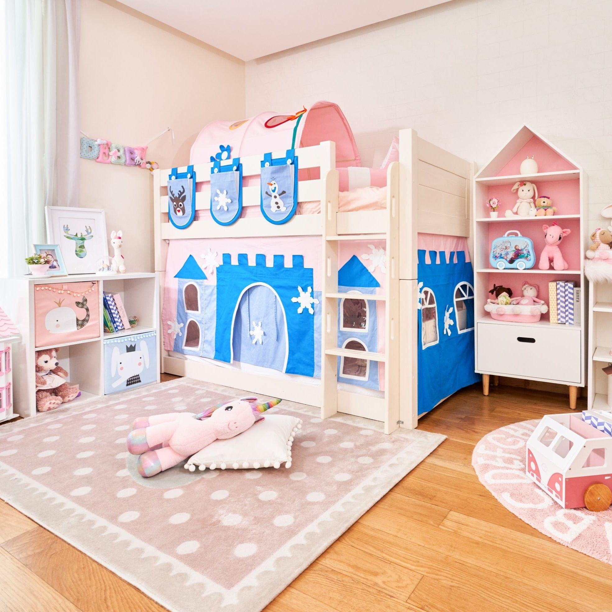 Snuggle Blue Castle Underbed Curtains - Kids Haven Snuggle Blue Castle Underbed Curtains - Kids Haven