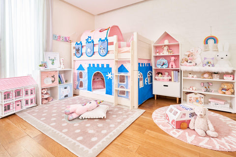 Snuggle Blue Castle Underbed Curtains - Kids Haven Snuggle Blue Castle Underbed Curtains - Kids Haven
