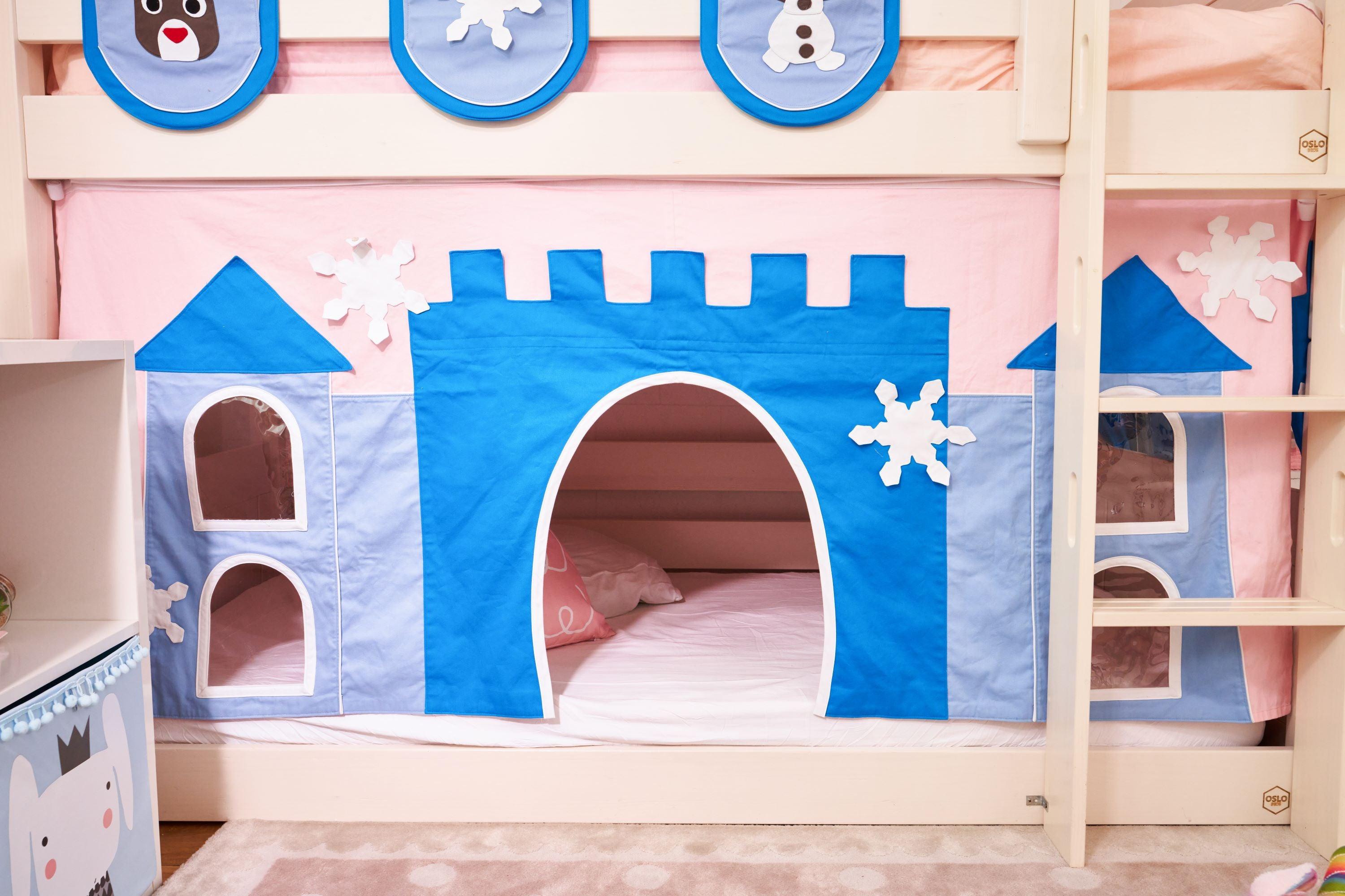 Snuggle Blue Castle Underbed Curtains - Kids Haven Snuggle Blue Castle Underbed Curtains - Kids Haven