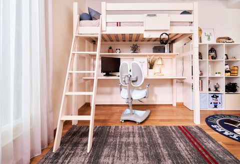 ModBed High Loft Bed w table and shelf (Single or SS) - Kids Haven ModBed High Loft Bed w table and shelf (Single or SS) - Kids Haven