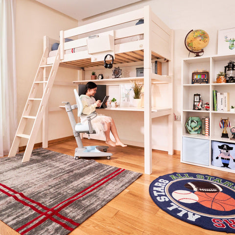 ModBed High Loft Bed w table and shelf (Single or SS) - Kids Haven