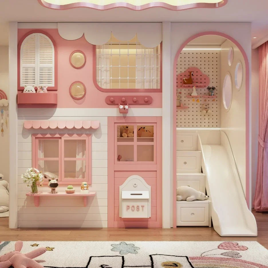 Nukhome Pink Postia Bunk Bed (D21 - Pink - Bunk)