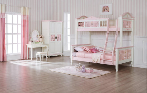Sampo British Style Bunk Bed w Mounted Ladder - Kids Haven Sampo British Style Bunk Bed w Mounted Ladder - Kids Haven