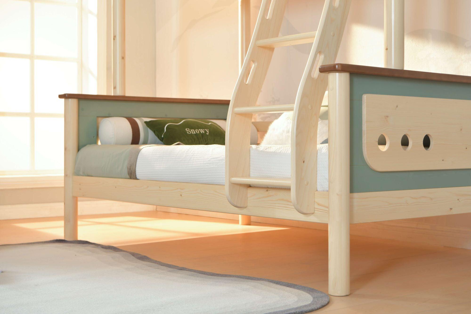 Sampo Snowy Bunk Bed w Mounted Ladder - Kids Haven Sampo Snowy Bunk Bed w Mounted Ladder - Kids Haven