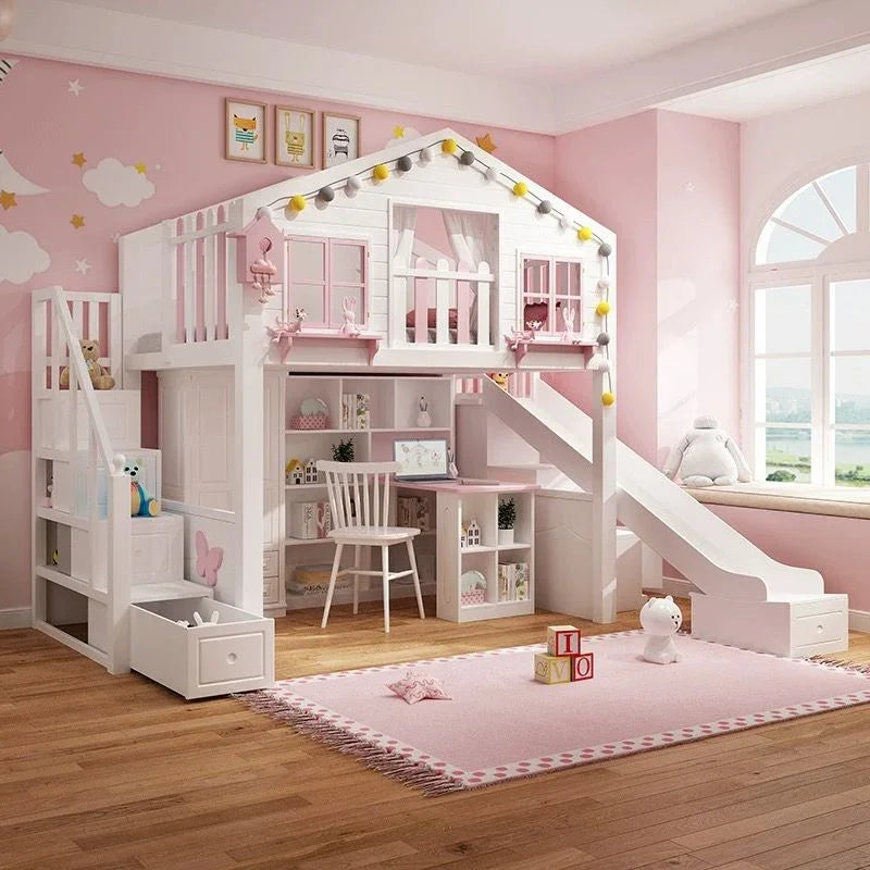 Nukhome Pink Tree House Loft Bed (S001)