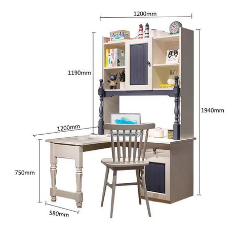 HB Rooms Royal Blue L-Shape Study Desk with Unit HB Rooms Royal Blue L-Shape Study Desk with Unit