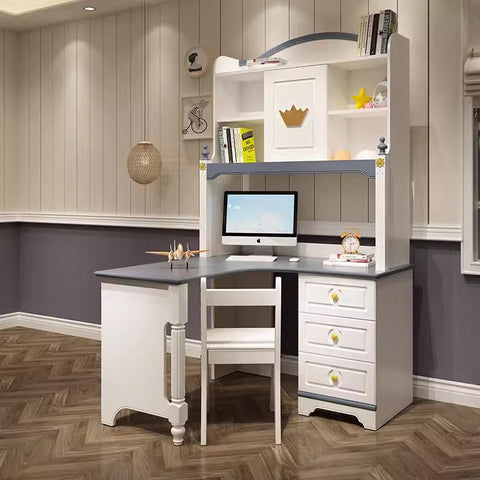 HB Rooms Crowne L-Shape Study Desk with Unit HB Rooms Crowne L-Shape Study Desk with Unit