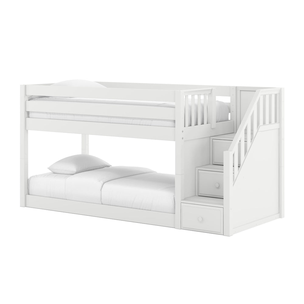 Maxtrix Kids Basic Floor Bunk Bed (Ladder or Staircase)