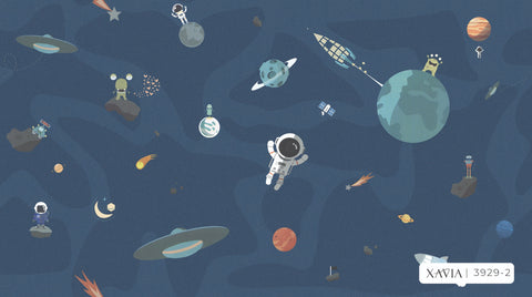 Space Wallpaper - Dark Blue (Xavia 3929-2J) Space Wallpaper - Dark Blue (Xavia 3929-2J)