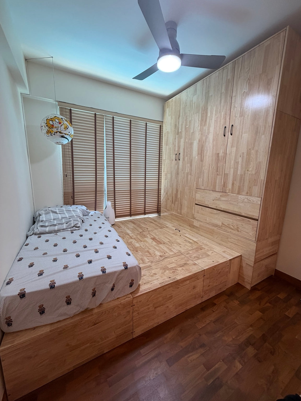 Wardrobe parts reused in a new room