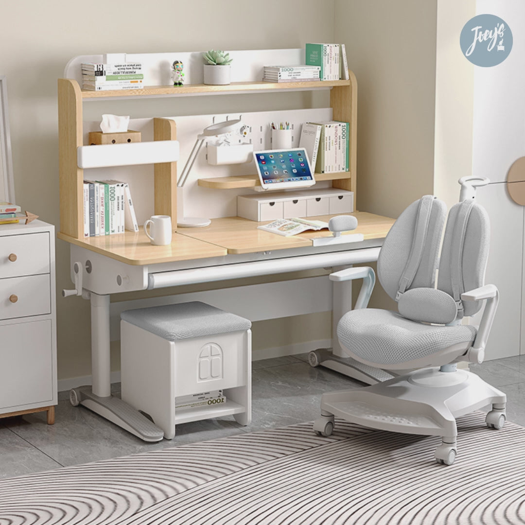 FLEK N24S Large Ergo Study Desk with Unit (With F3P Chair and G2 Stool Option)