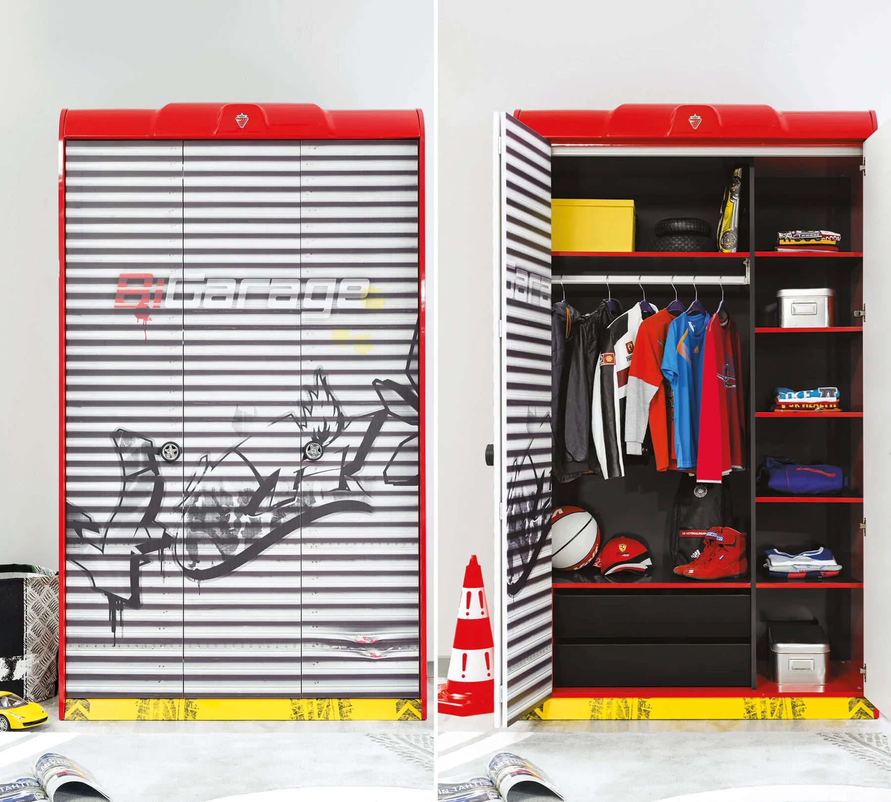 Cilek Champion Racer 3 Doors Wardrobe - Kids Haven Cilek Champion Racer 3 Doors Wardrobe - Kids Haven