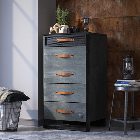Cilek Dark Metal Tall Dresser - Kids Haven Cilek Dark Metal Tall Dresser - Kids Haven