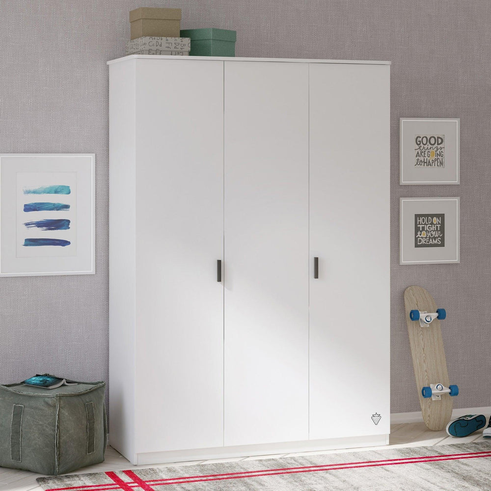 Cilek White 3 Doors Line Wardrobe - Kids Haven