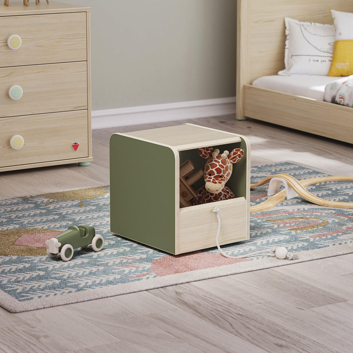 Cilek Montes Natural Toy Box/puff - Kids Haven
