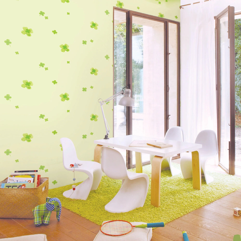 Cherry Blossoms on Green Wallpaper - Kids Haven