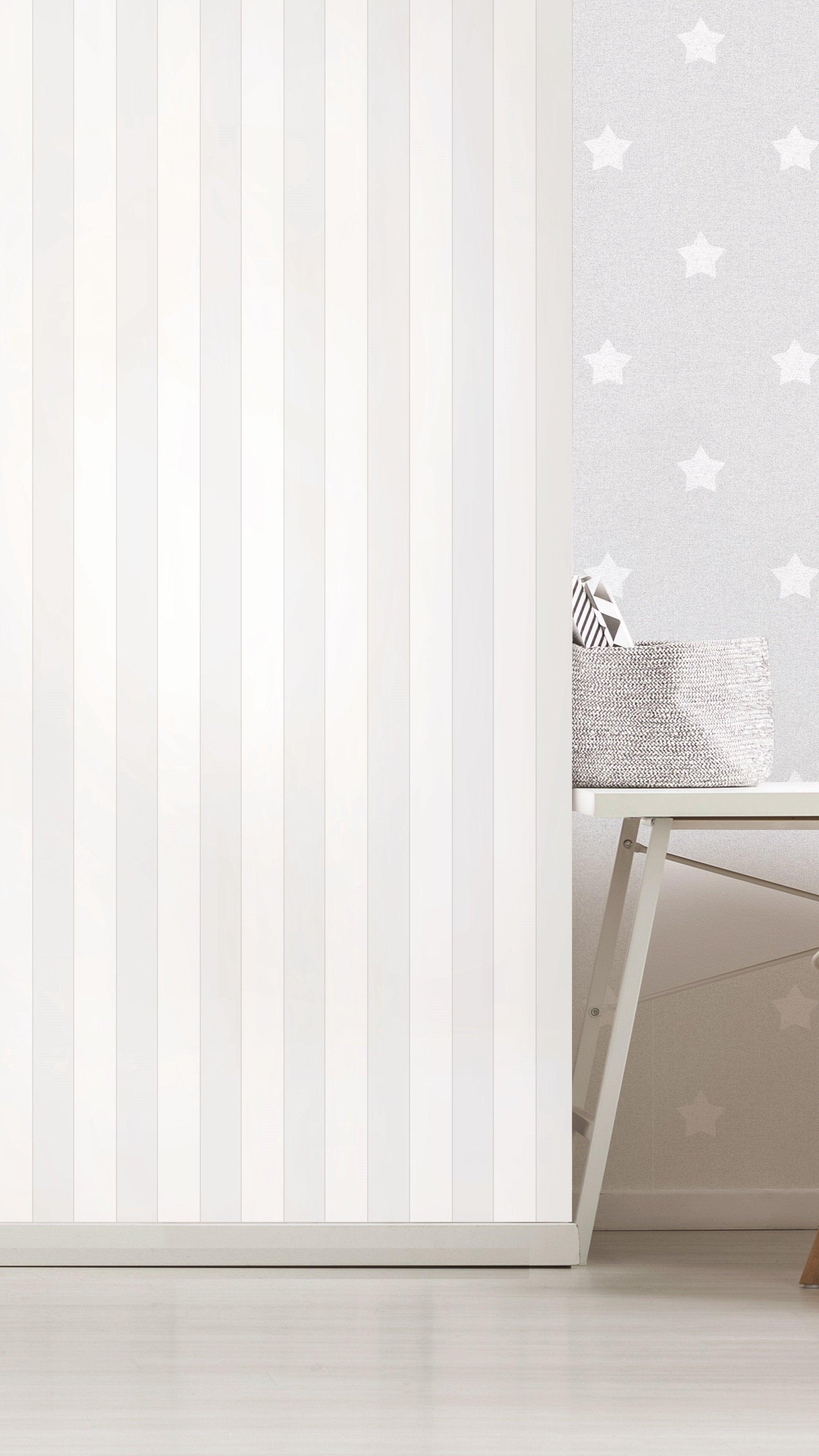 Grey & White Stripes Wallpaper - Kids Haven