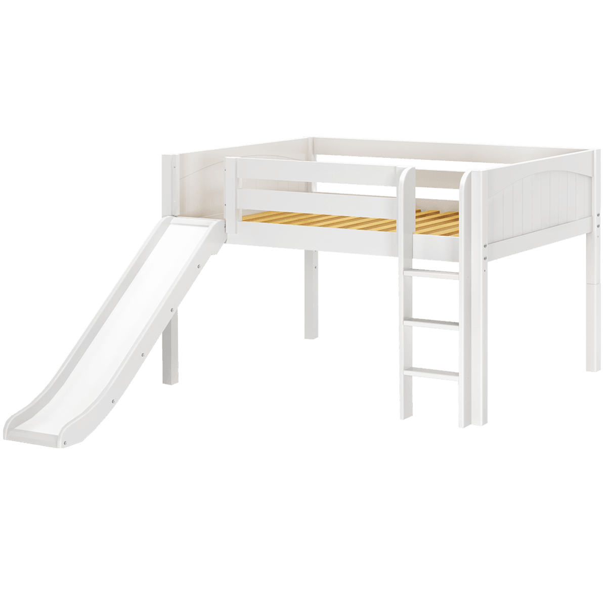 Maxtrix Low Loft w Front Slide (Ladder or Staircase) - fabric options - Kids Haven Maxtrix Low Loft w Front Slide (Ladder or Staircase) - fabric options - Kids Haven
