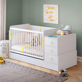 Cilek Baby Cotton Swinging And Convertible Baby Bed (70X115 - 70X160 Cm, Mattress Included - With Bundle Options)