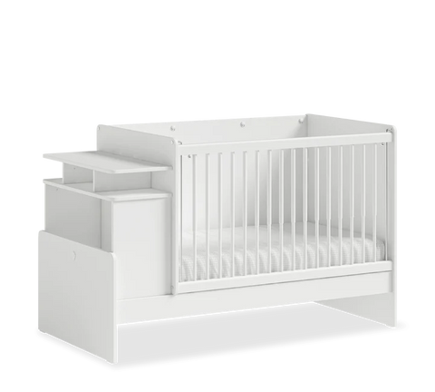 Cilek Baby Cotton Convertible Baby Bed with Table and Telescopic Handrails (70X115 - 70X140 Cm) - Kids Haven