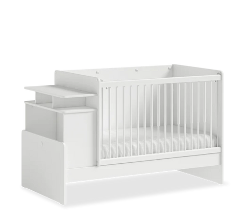 Cilek Baby Cotton Convertible Baby Bed with Table and Telescopic Handrails (70X115 - 70X140 Cm) - Kids Haven Cilek Baby Cotton Convertible Baby Bed with Table and Telescopic Handrails (70X115 - 70X140 Cm) - Kids Haven
