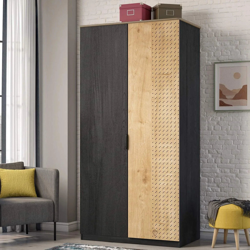 Cilek Black 2 Doors Wardrobe - Kids Haven