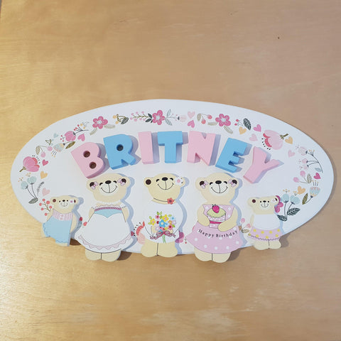 C&F Wooden Little Girl Bear Character - Polka Dot Skirt - Kids Haven C&F Wooden Little Girl Bear Character - Polka Dot Skirt - Kids Haven