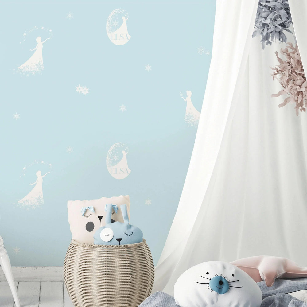 Magical Elsa Sky Blue Wallpaper - Kids Haven