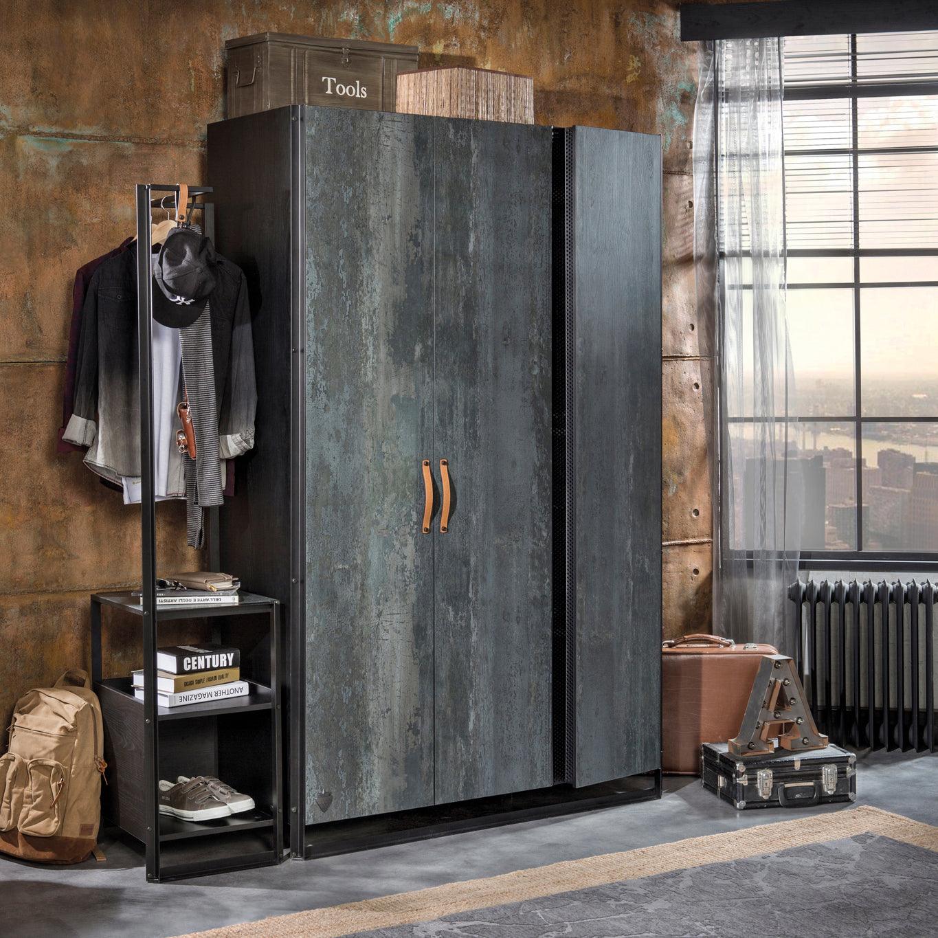 Cilek Dark Metal 3 Doors Wardrobe - Kids Haven Cilek Dark Metal 3 Doors Wardrobe - Kids Haven