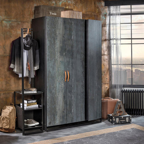 Cilek Dark Metal 3 Doors Wardrobe - Kids Haven Cilek Dark Metal 3 Doors Wardrobe - Kids Haven