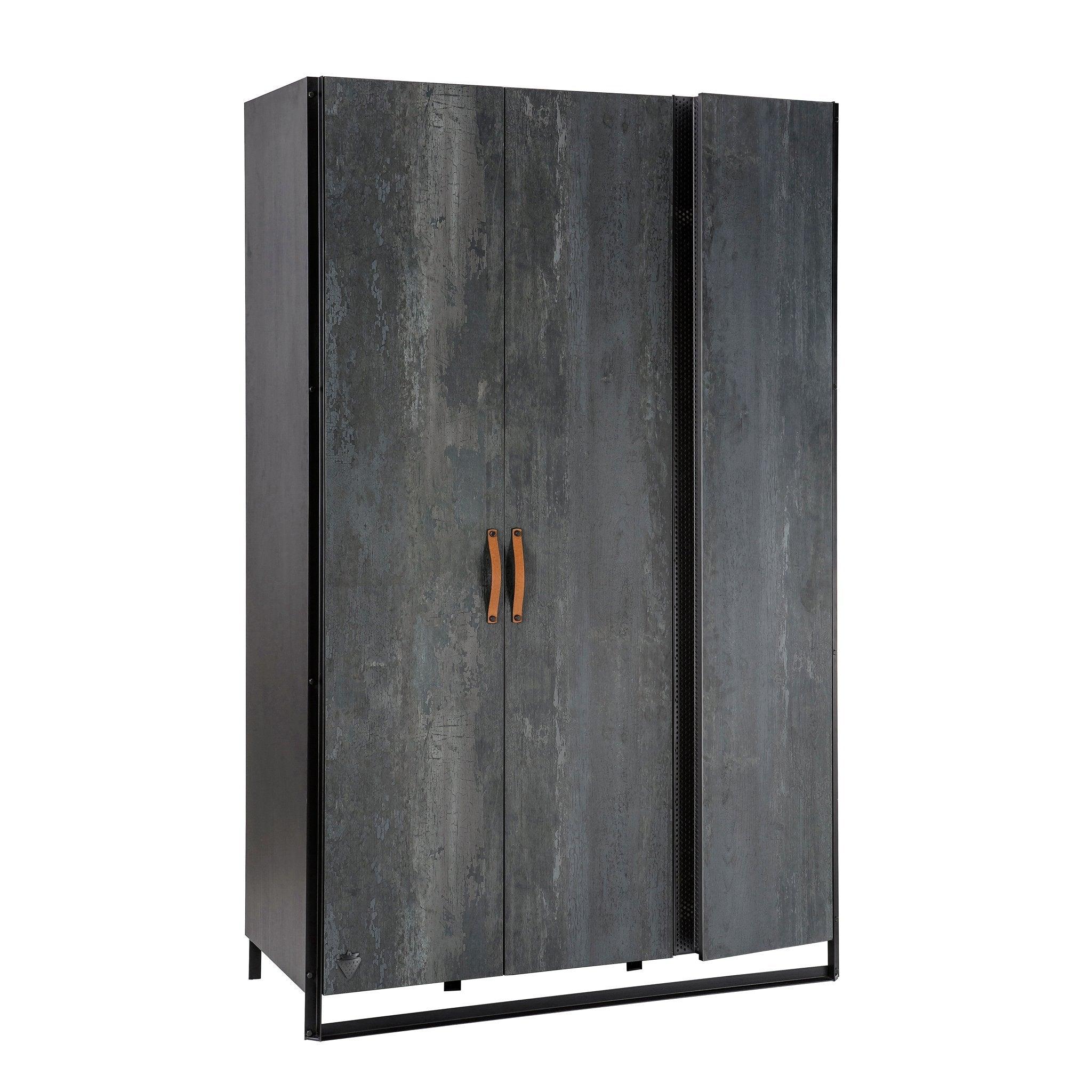 Cilek Dark Metal 3 Doors Wardrobe Cilek Dark Metal 3 Doors Wardrobe