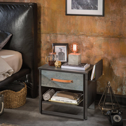 Cilek Dark Metal Nightstand - Kids Haven Cilek Dark Metal Nightstand - Kids Haven