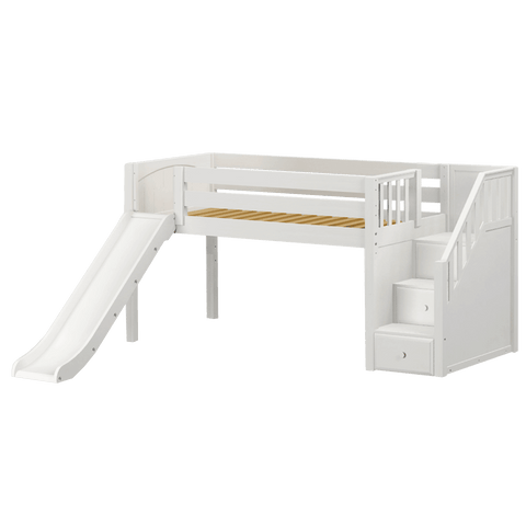 Maxtrix Low Loft w Front Slide (Ladder or Staircase) - fabric options - Kids Haven